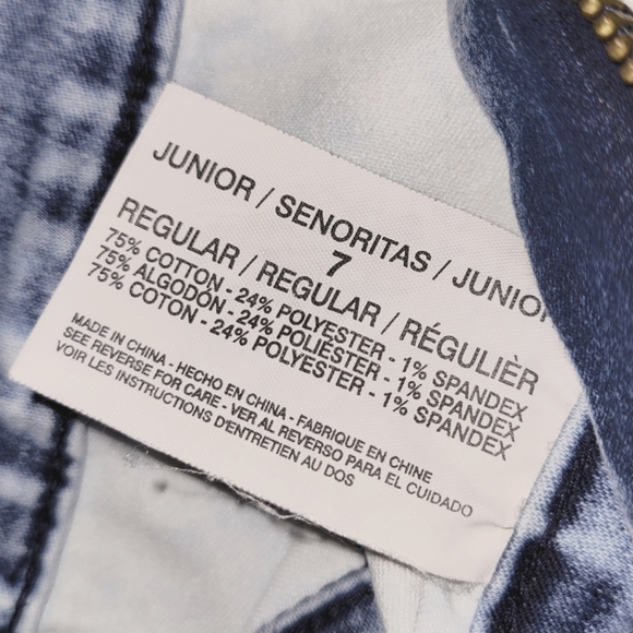 Acid Washed Jeans High Rise Waist Skinny Jeggings Side Zip Tatum Highrise LEI 7 - Picture 9 of 9